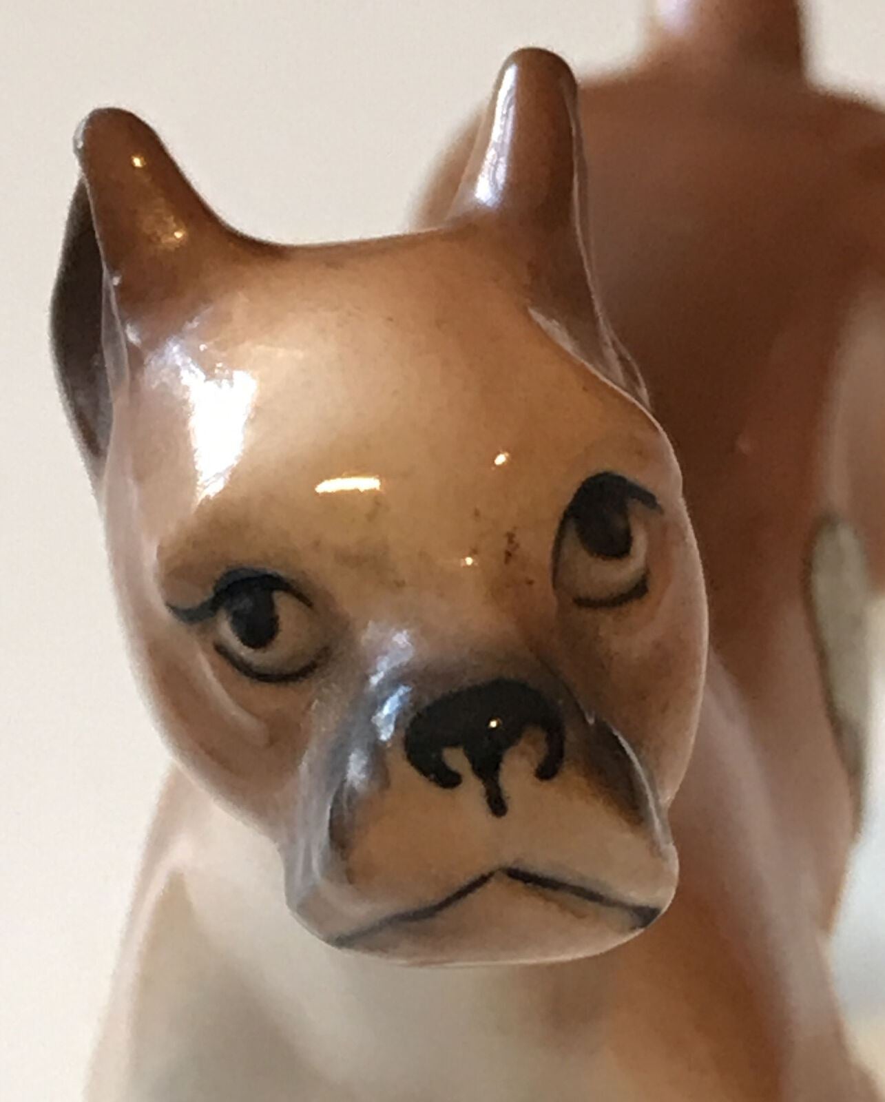 Small Boxer Dog Ornament Figurine. Standing. Approx 6cm. Nice Face.