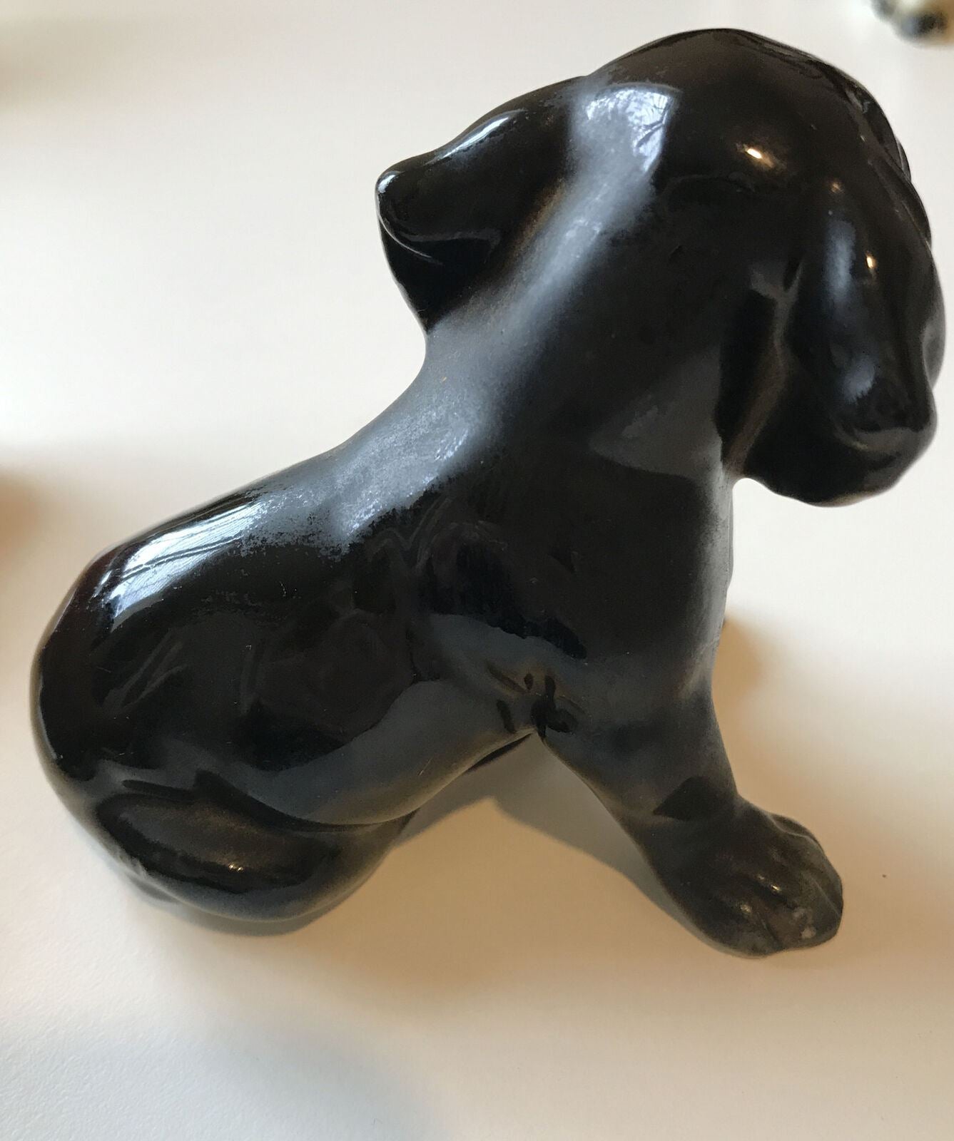 Cute Dog Puppy Ornament Figurine. Black And Tan. Approx 7cm