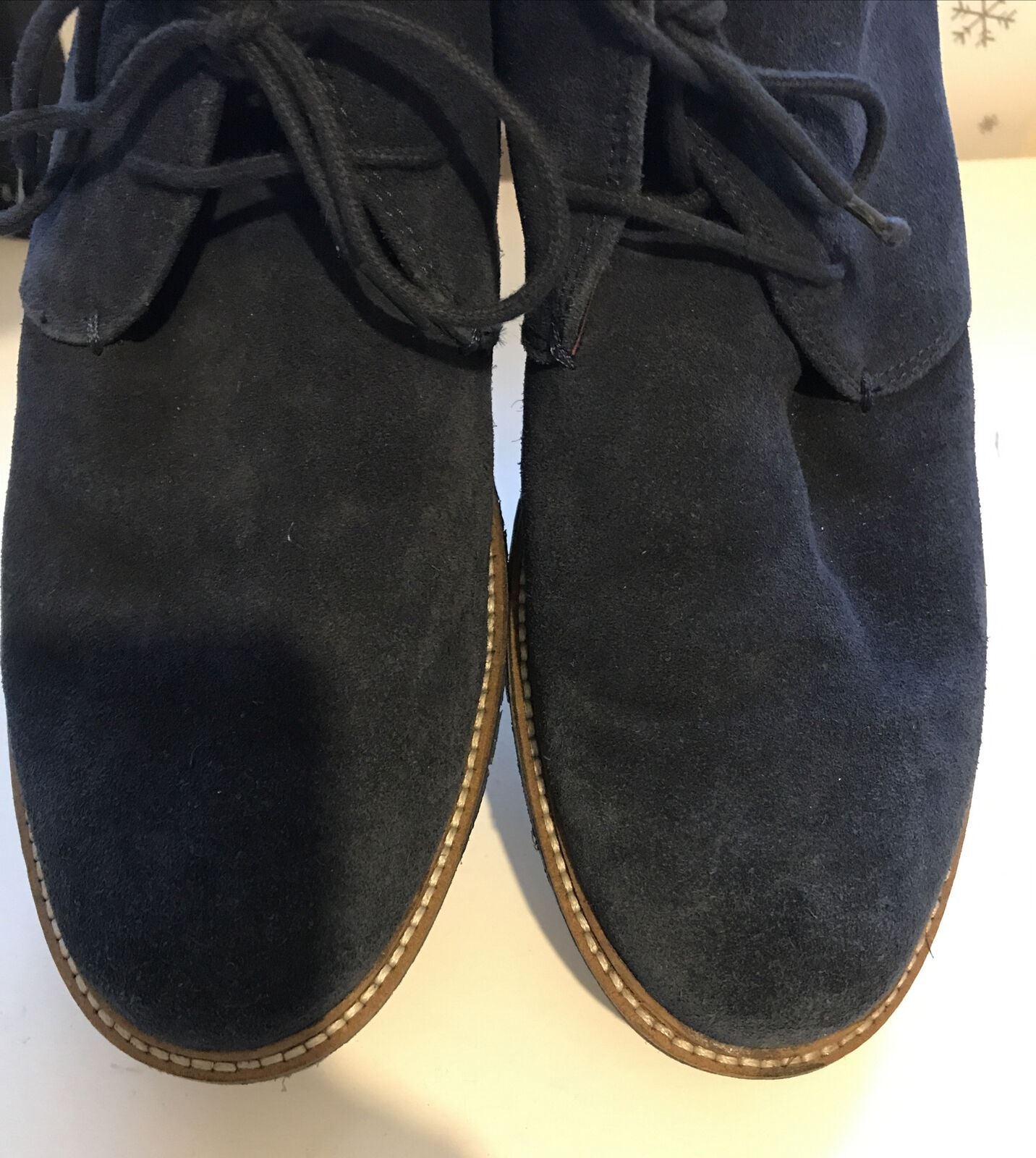 Mens Unsung Hero Navy Blue Suede Mid Boots Shoes UK 9 Euro 43 Desert Boots