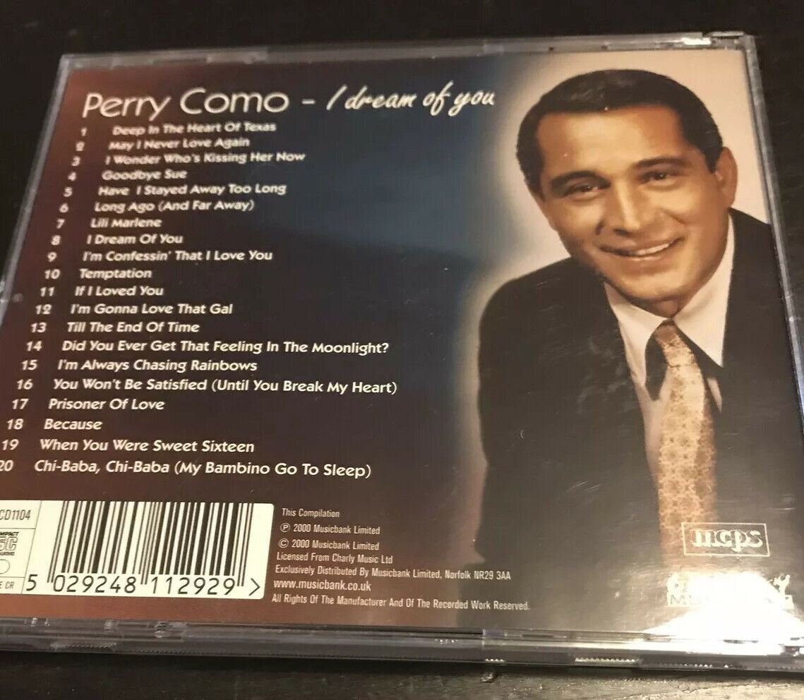 Perry Como ‎– I Dream Of You CD Til The End Of Time, Prisoner Of Love, Because