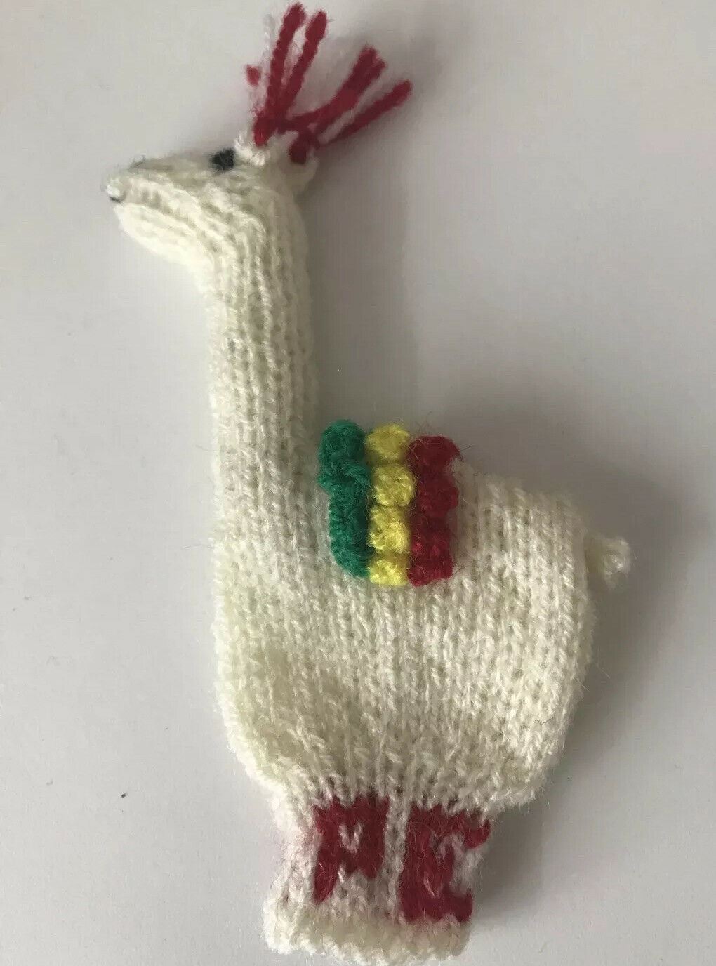 Llama Peru Knitted Finger Puppet. Cute Bright Sweet. Fun Kids Gift.