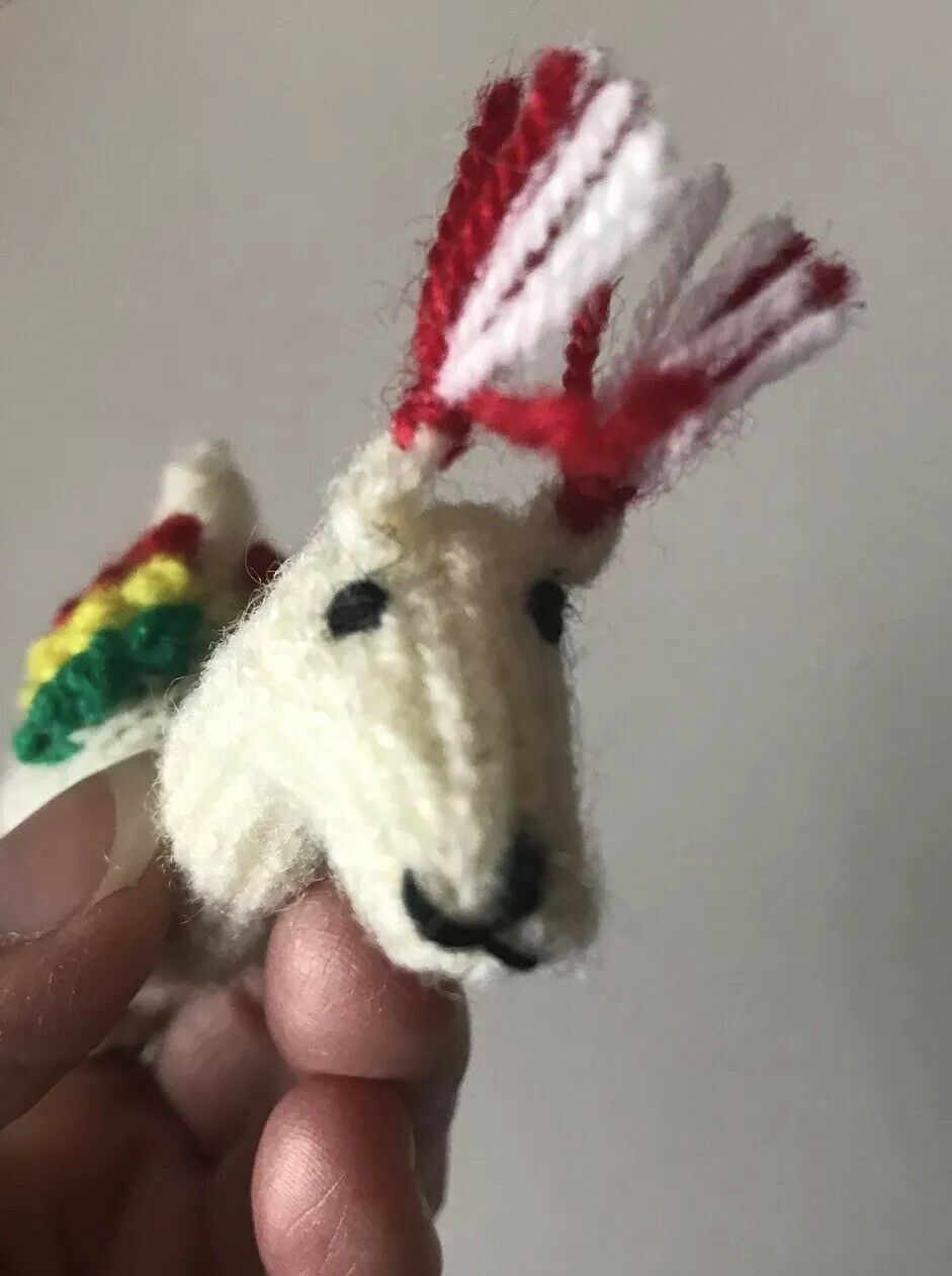 Llama Peru Knitted Finger Puppet. Cute Bright Sweet. Fun Kids Gift.