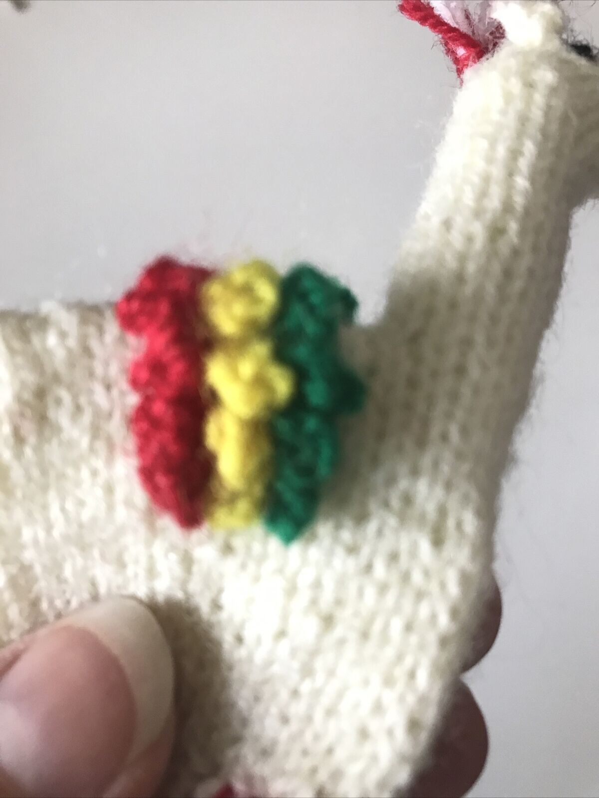 Llama Peru Knitted Finger Puppet. Cute Bright Sweet. Fun Kids Gift.