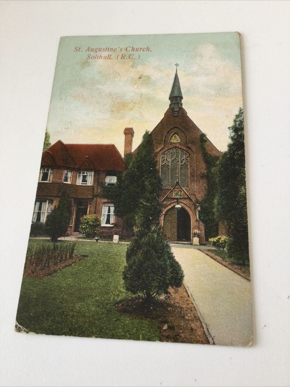 Vintage 1908 Postcard. St Augustines Church Solihull. . 1900s. George V Stamp.