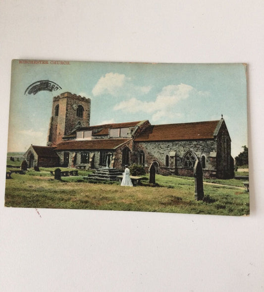 Vintage 1909 Postcard. Ribchester Church. 1900s. George V Stamp. A E Shaw