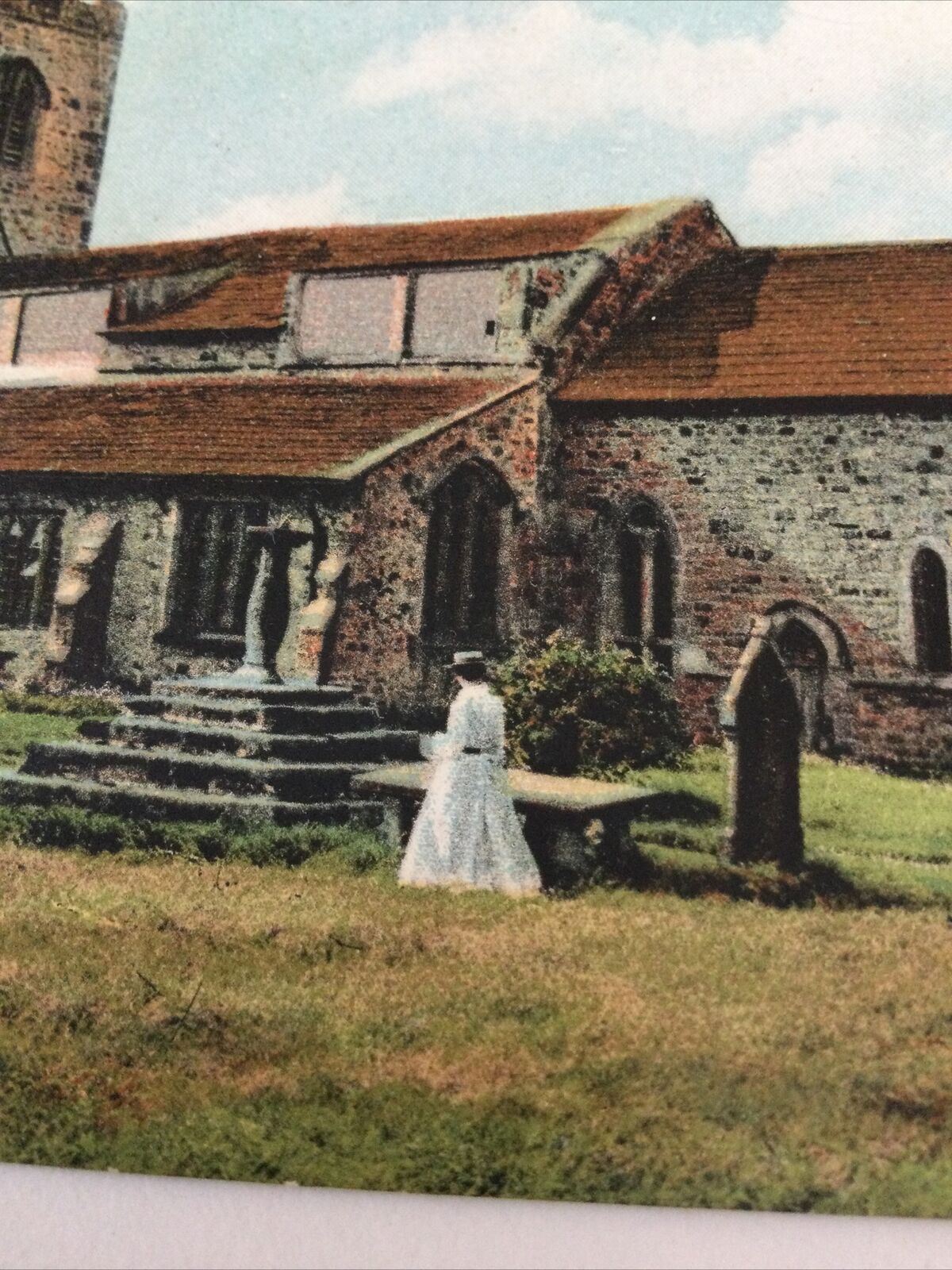 Vintage 1909 Postcard. Ribchester Church. 1900s. George V Stamp. A E Shaw