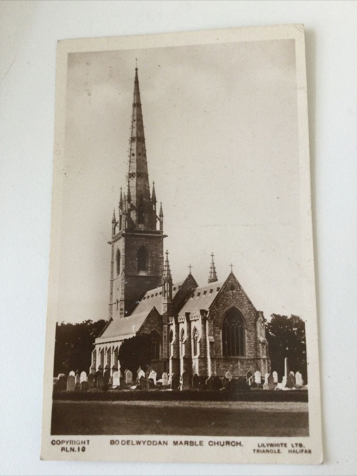 Vintage 1928 Postcard. Bodelwyddan Marble Church, 1920s. Lilywhite Ltd. George V