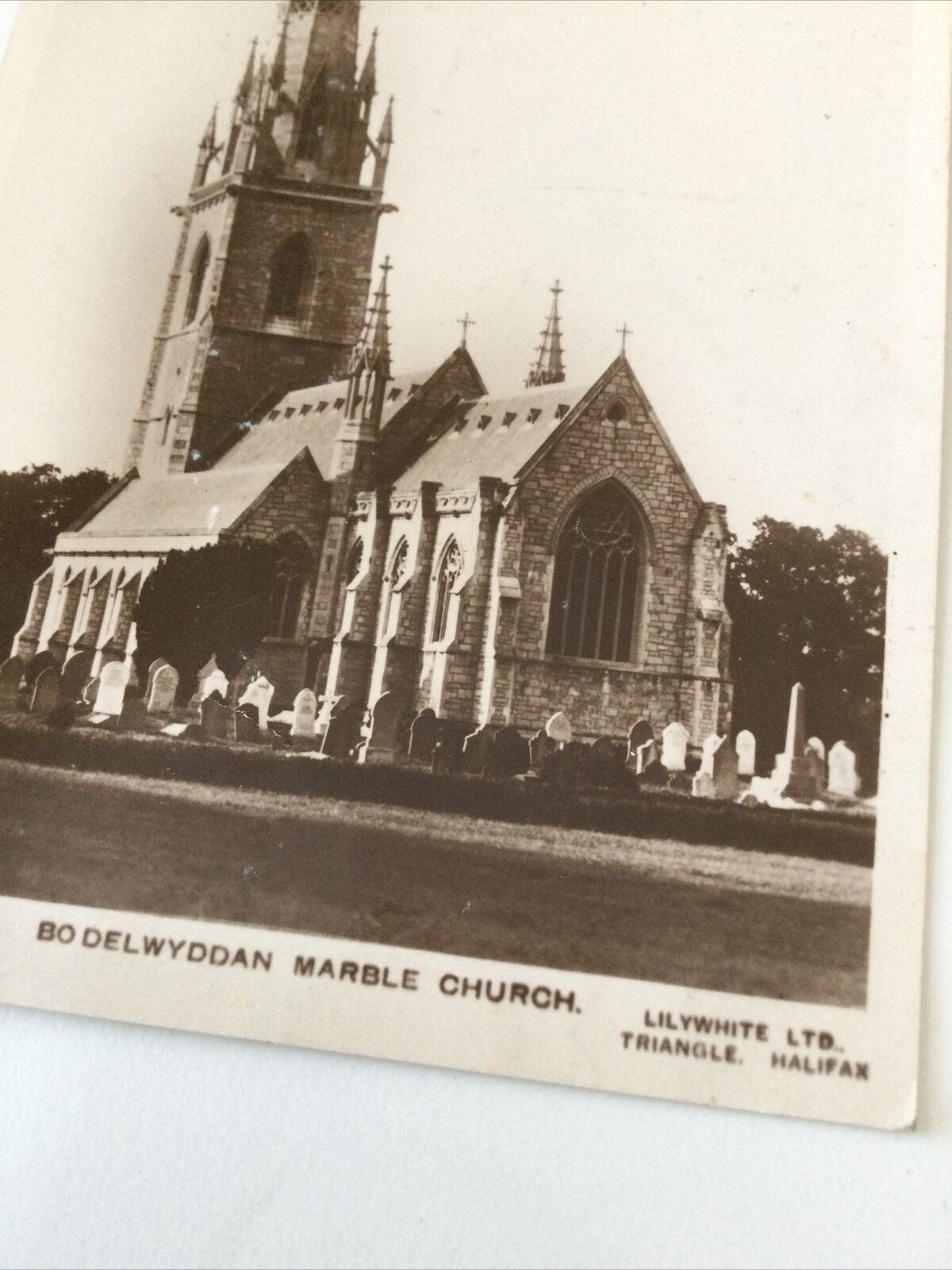 Vintage 1928 Postcard. Bodelwyddan Marble Church, 1920s. Lilywhite Ltd. George V