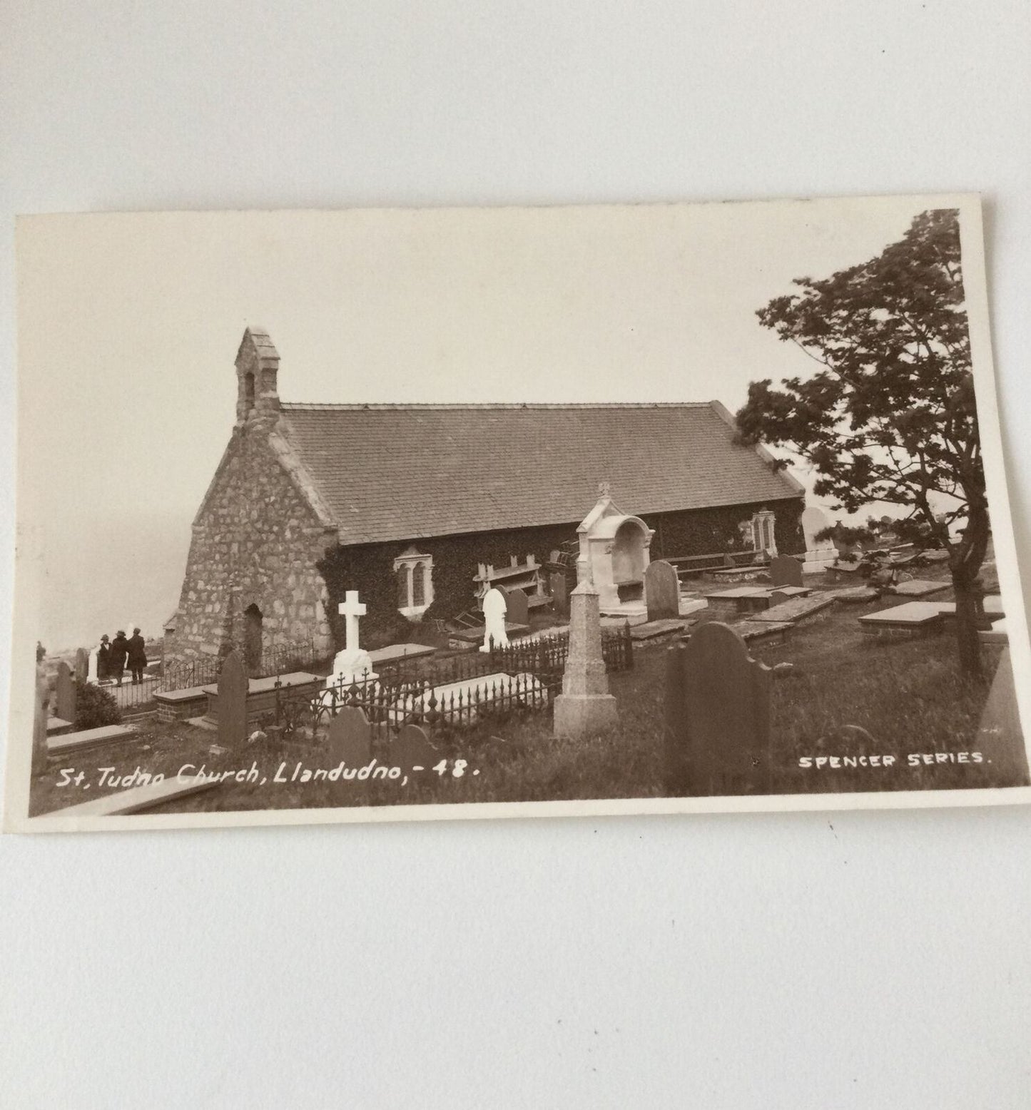 Vintage 1948 Photograph Postcard. St Tudno Church, Llandudno. Wales.