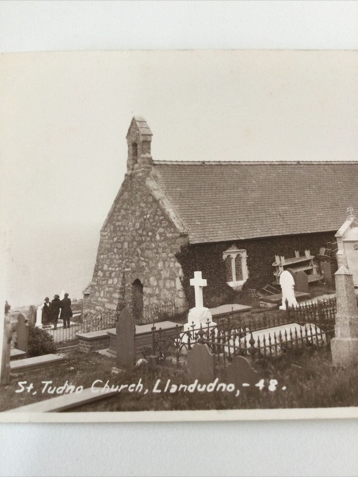 Vintage 1948 Photograph Postcard. St Tudno Church, Llandudno. Wales.