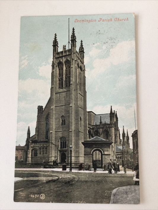 Vintage  Postcard. Colour Print With Sepia. Leamington Parish Church. Valentines