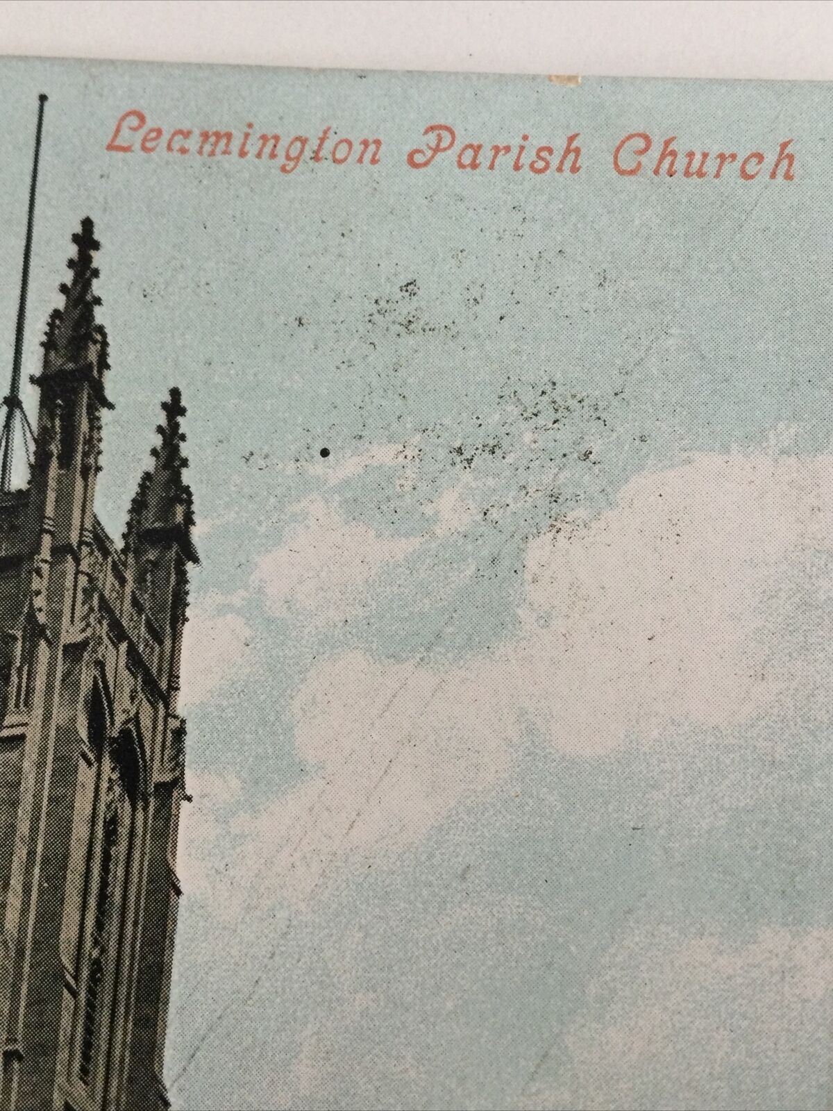 Vintage  Postcard. Colour Print With Sepia. Leamington Parish Church. Valentines