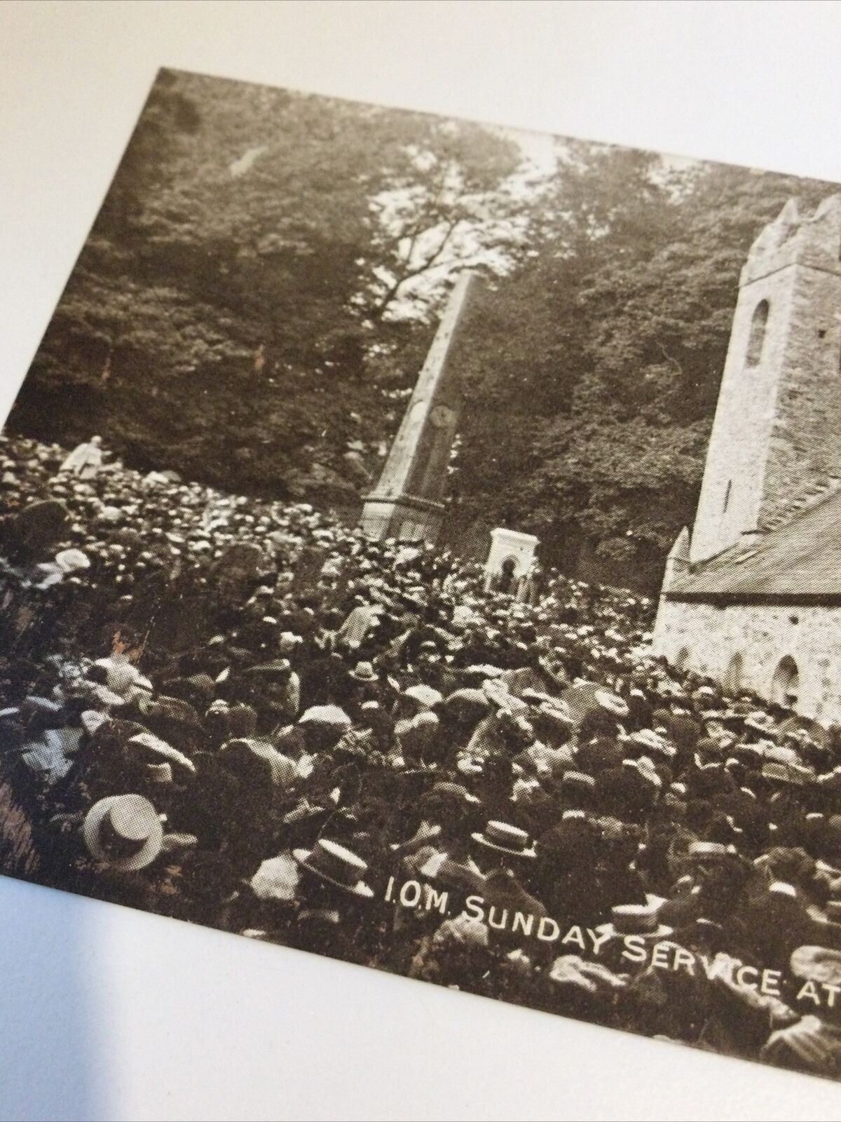 Vintage KIRK BRADDAN CHURCH ISLE OF MAN  Early Twentieth Century Postcard. Sepia