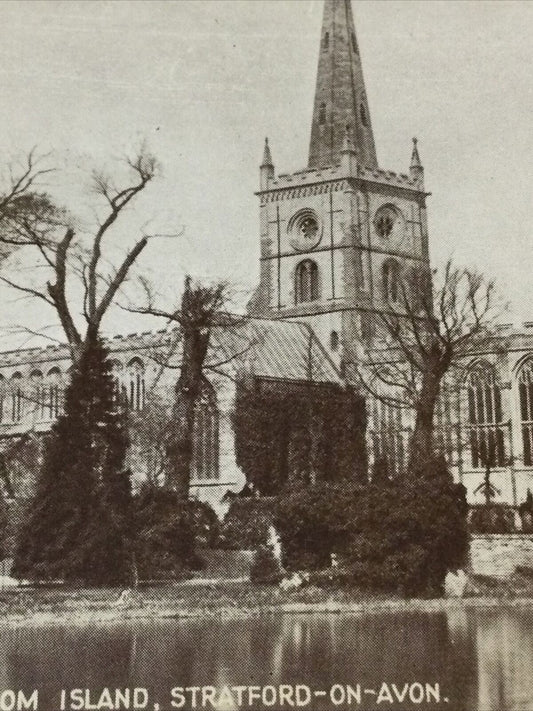 Vintage Postcard Sepia Holy Trinity Church Stratford On Avon Printed Phototype