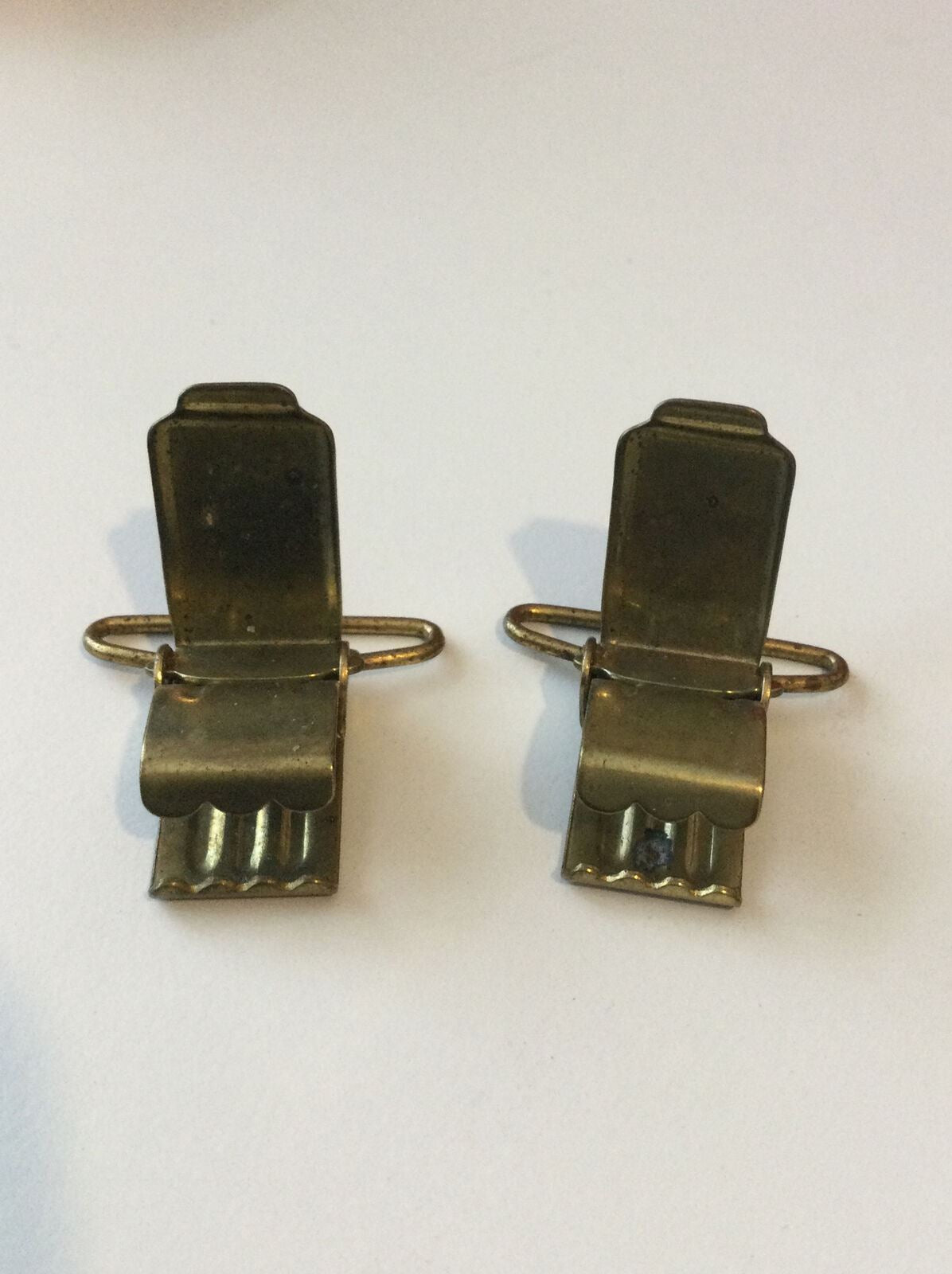 Pair Of Vintage Gold Tone Brace Buckles. In Working Order.