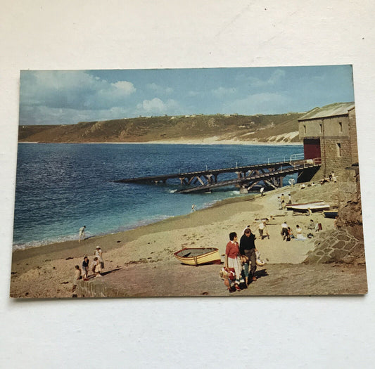 Vintage Postcard Sennen Cove Cornwall Lifeboat House Beach Scene J Arthur Dixon