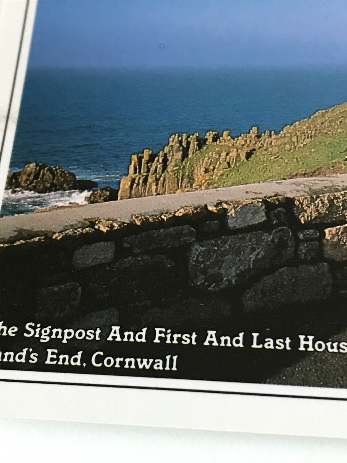 Postcard Lands End Cornwall Signpost First And Last House Sea Cliffs Holidays