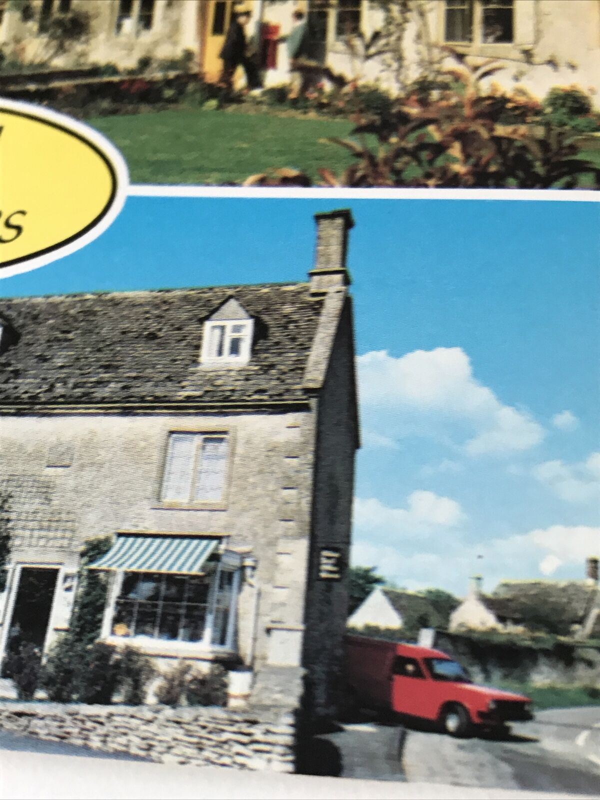 Vintage Postcard Cotswold Post Offices Royal Mail Villages Lower Slaughter Bibur