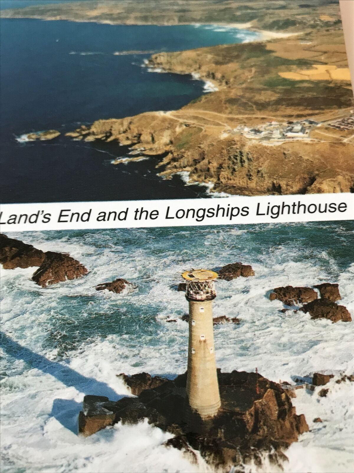 Postcard Lands End Longships Lighthouse. Cliffs Sea Seascape Murray King P Chann