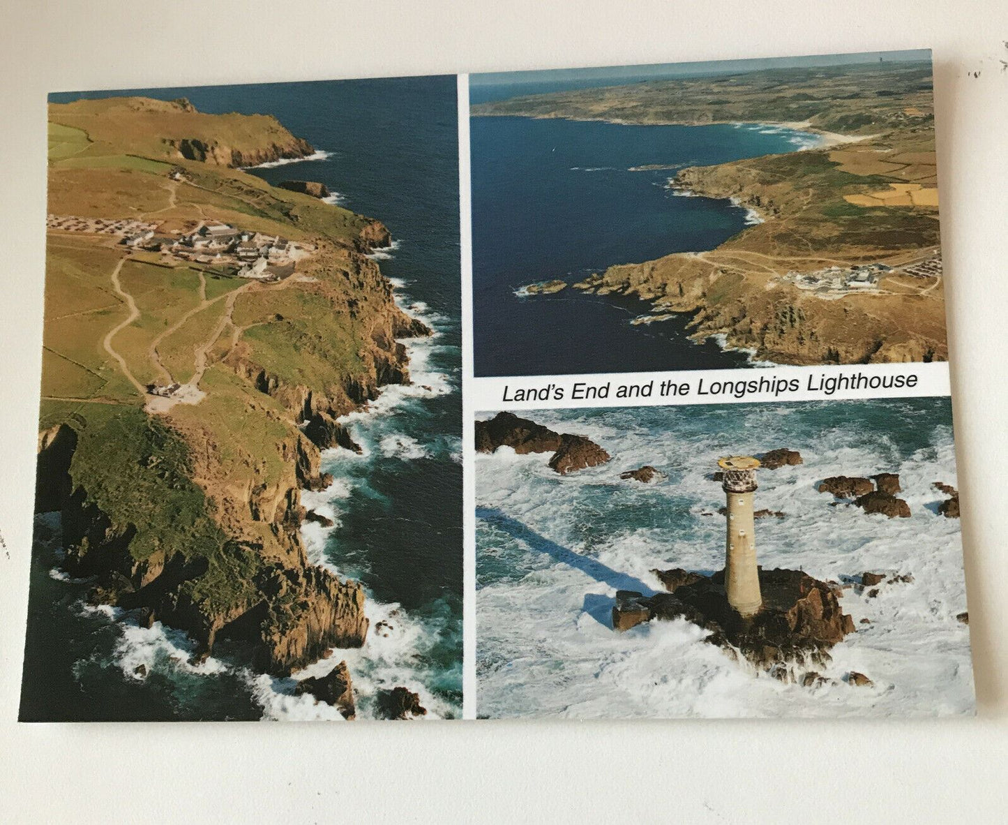 Postcard Lands End Longships Lighthouse. Cliffs Sea Seascape Murray King P Chann