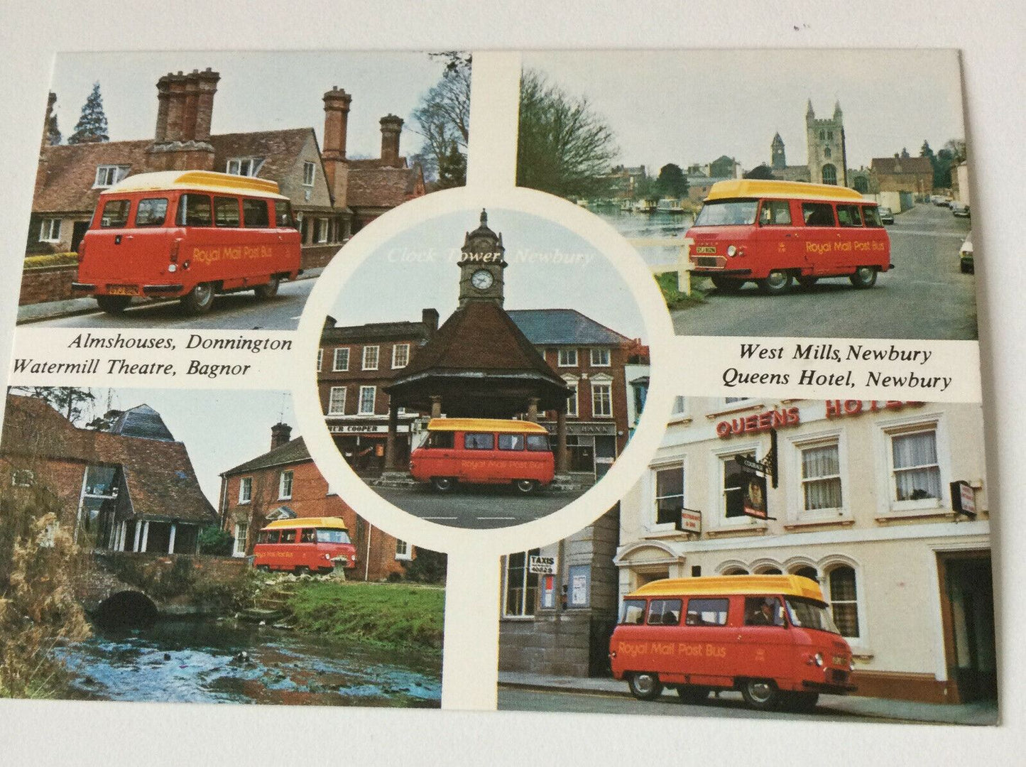 Vintage Postcard Royal Mail  Postbus Donnington Bagnor Newbury Queens Hotel 70s