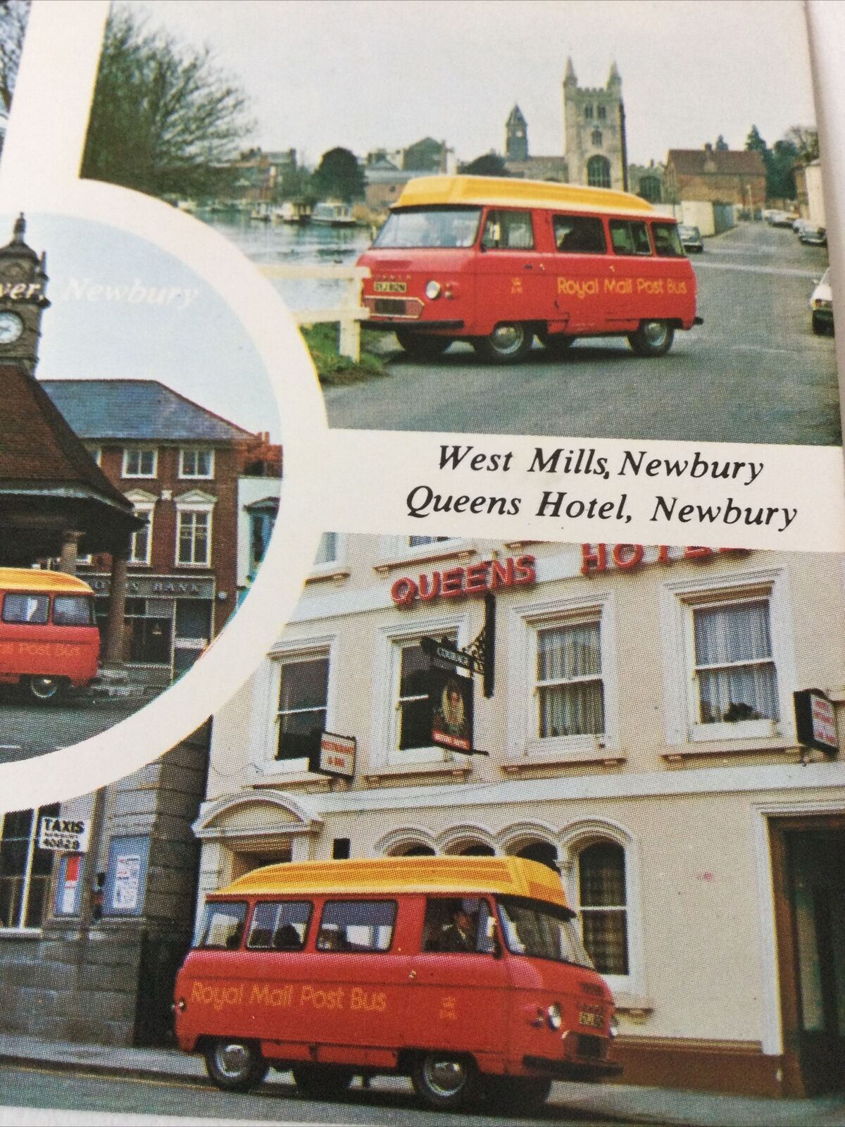 Vintage Postcard Royal Mail  Postbus Donnington Bagnor Newbury Queens Hotel 70s