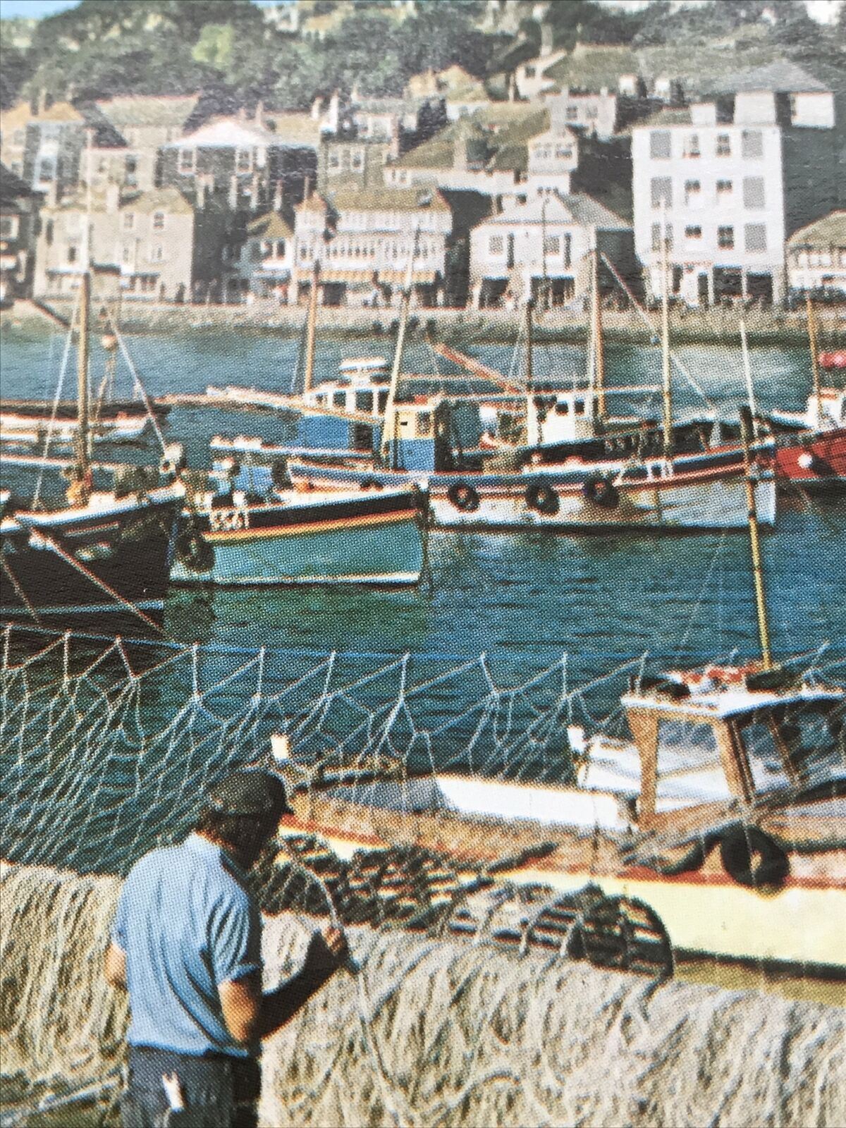 Postcard  St Ives Cornwall Harbour Fishing Boats Town Murray King