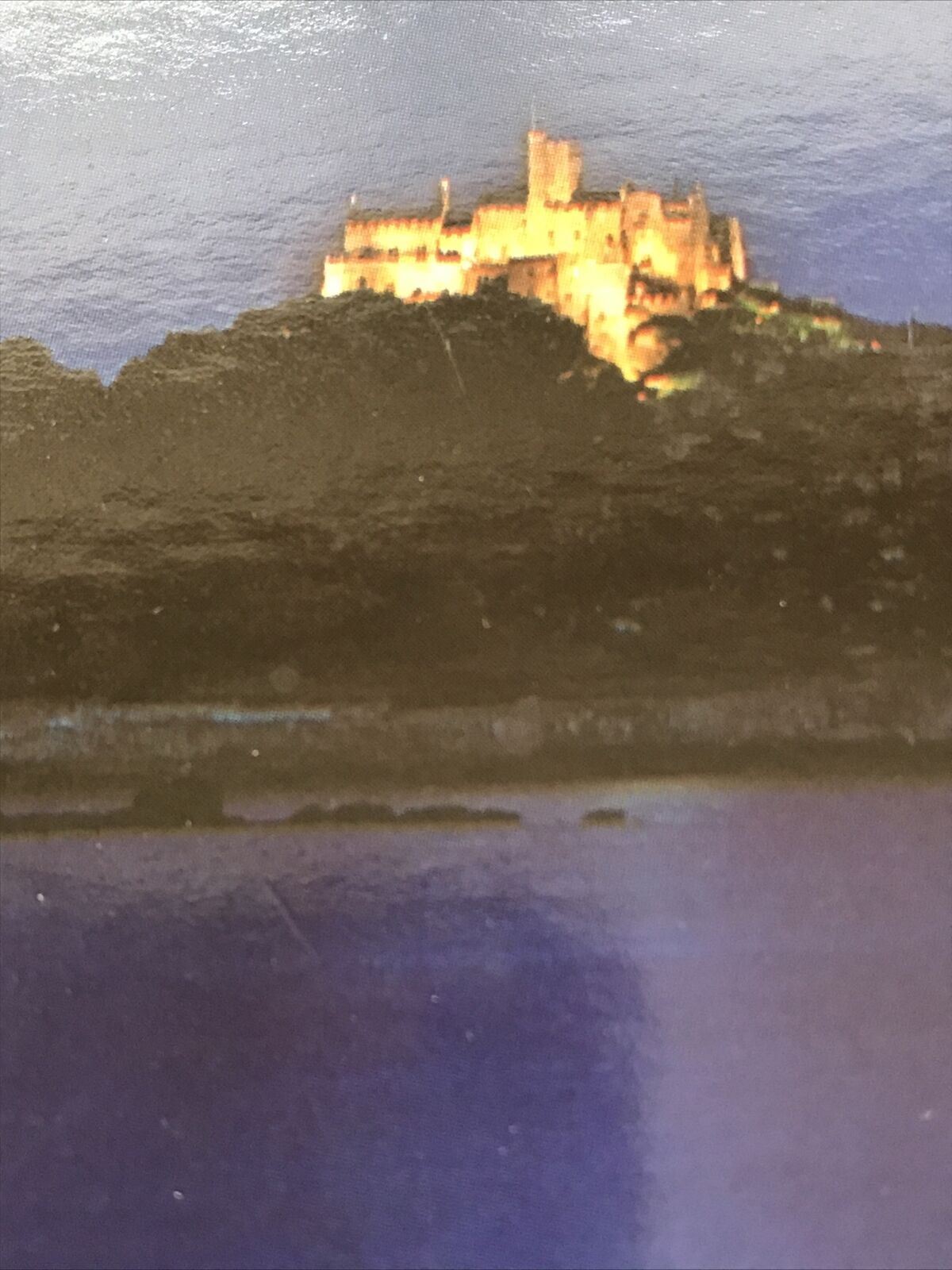 Postcard St Michaels Mount Cornwall Night Scene Marazion Murray King