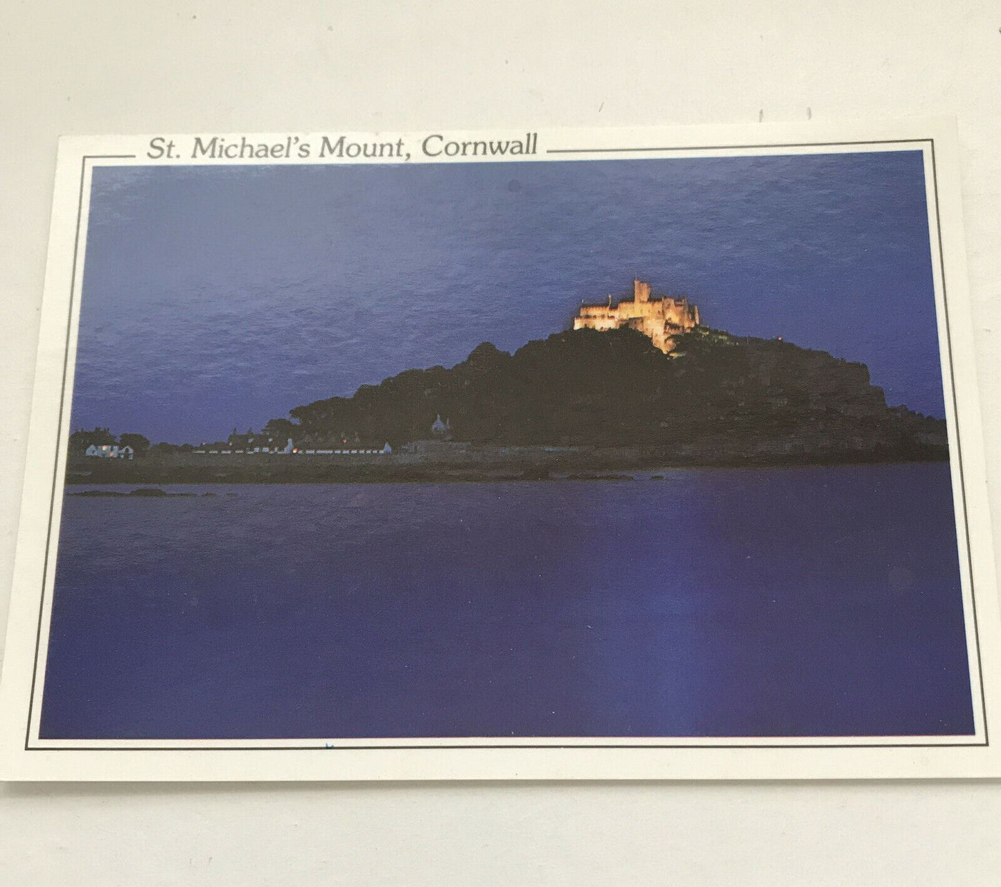 Postcard St Michaels Mount Cornwall Night Scene Marazion Murray King