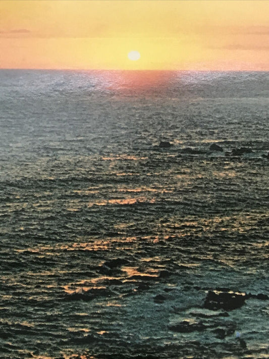 Postcard Sunset Lands End Cornwall Seascape Rocks Murray King Cornish Cliffs