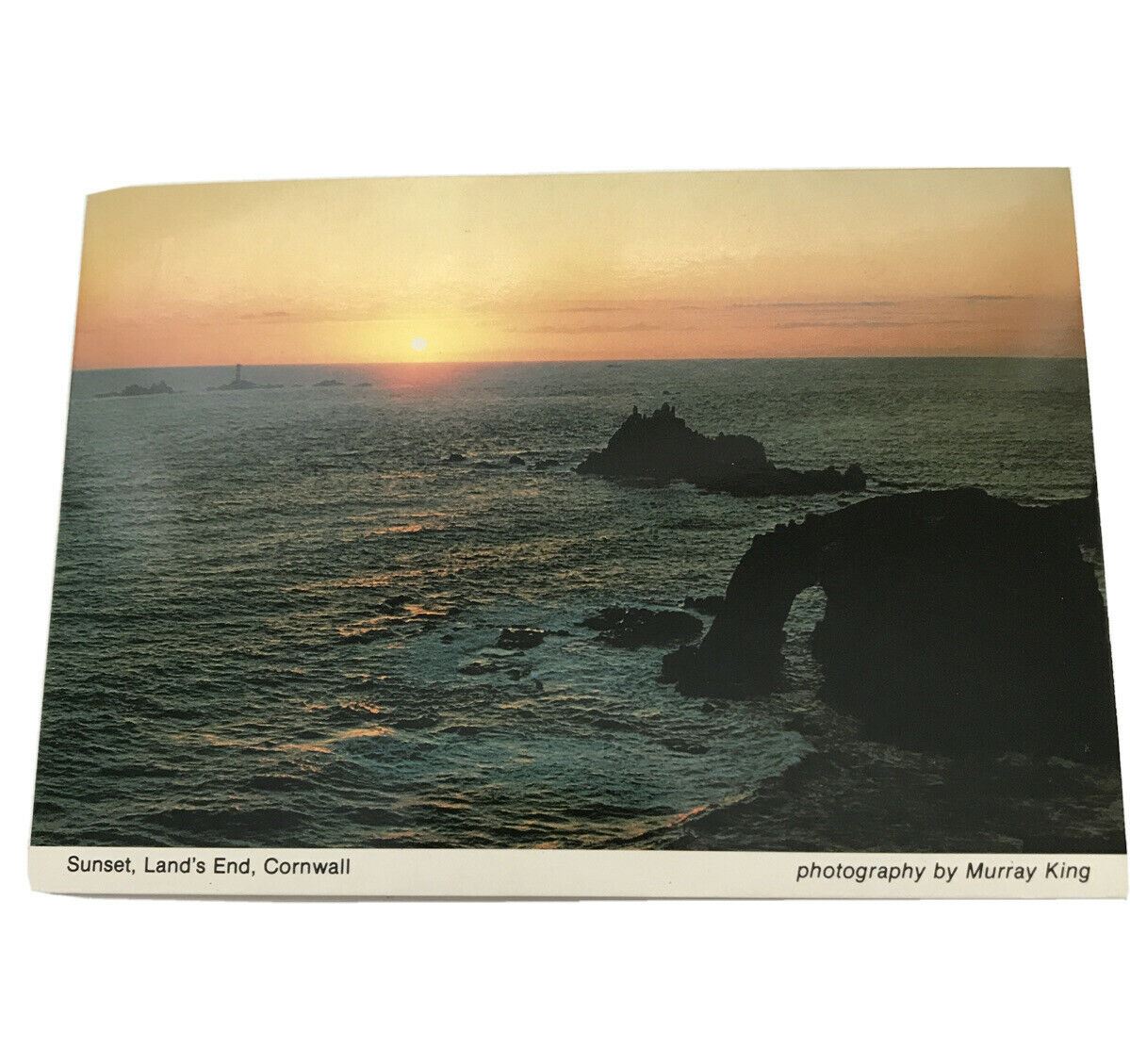 Postcard Sunset Lands End Cornwall Seascape Rocks Murray King Cornish Cliffs