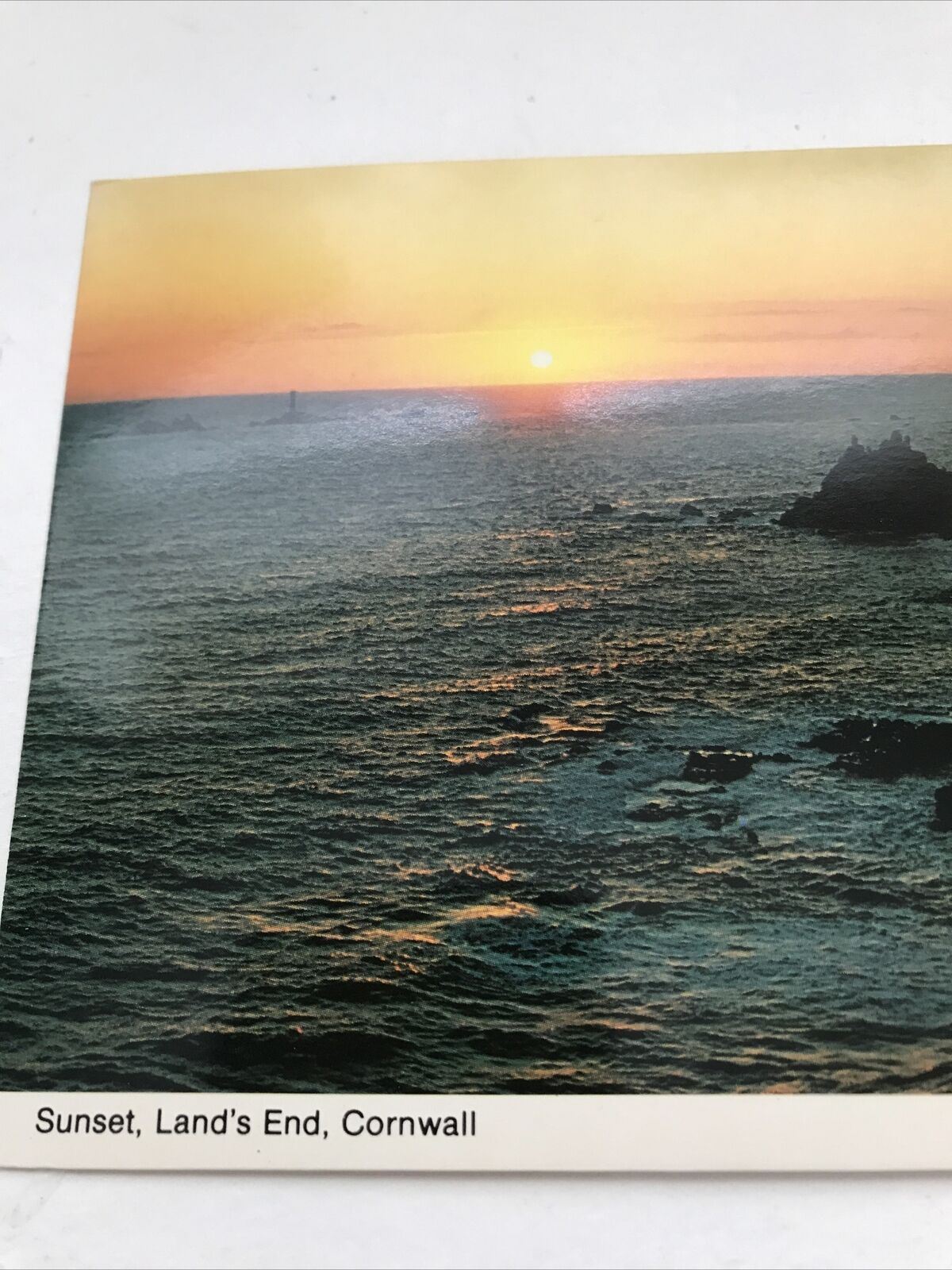 Postcard Sunset Lands End Cornwall Seascape Rocks Murray King Cornish Cliffs