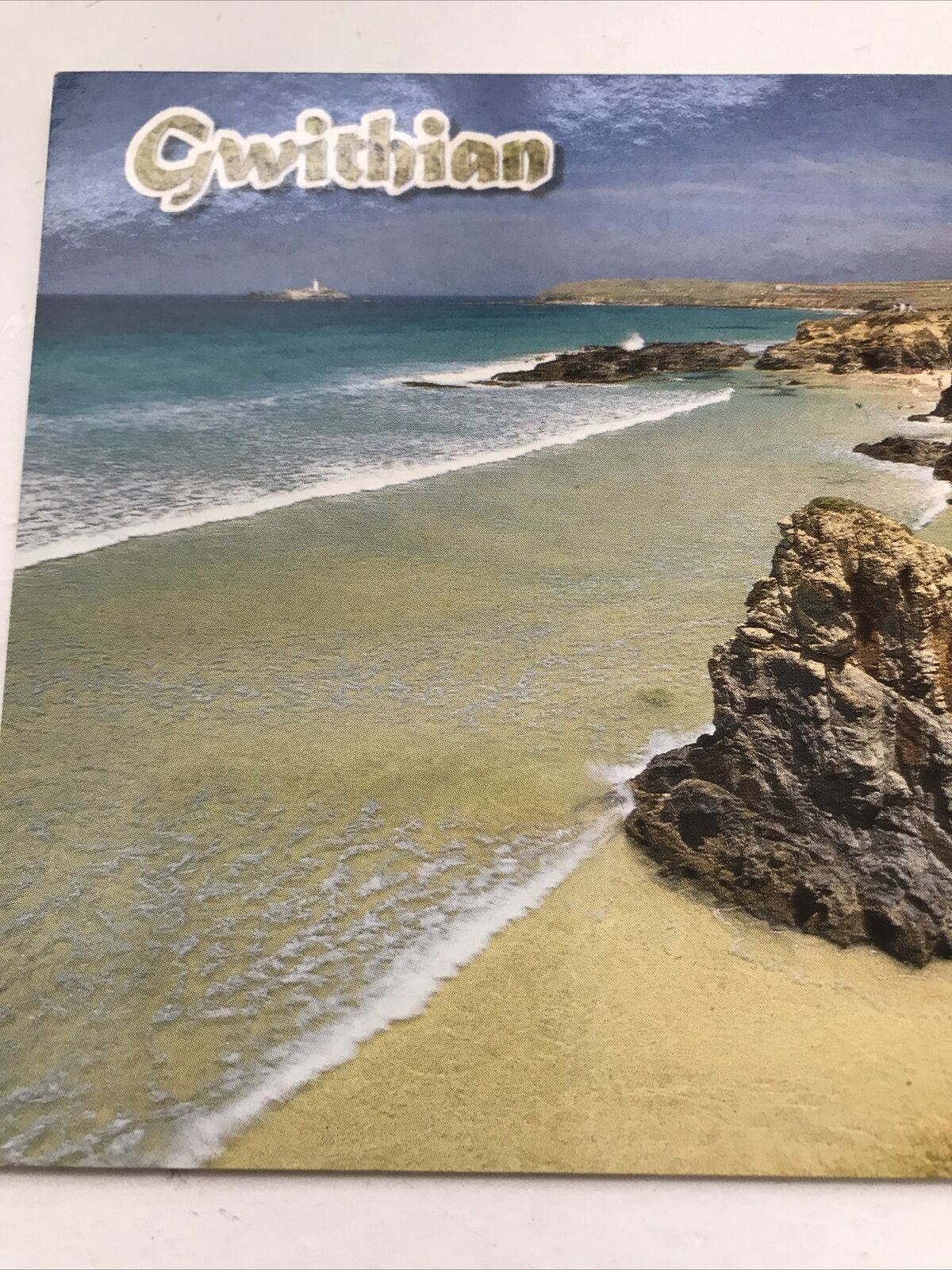 Postcard Gwithian Beach Hayle Towans West Penwith Cornwall Cliffs Beach Sea