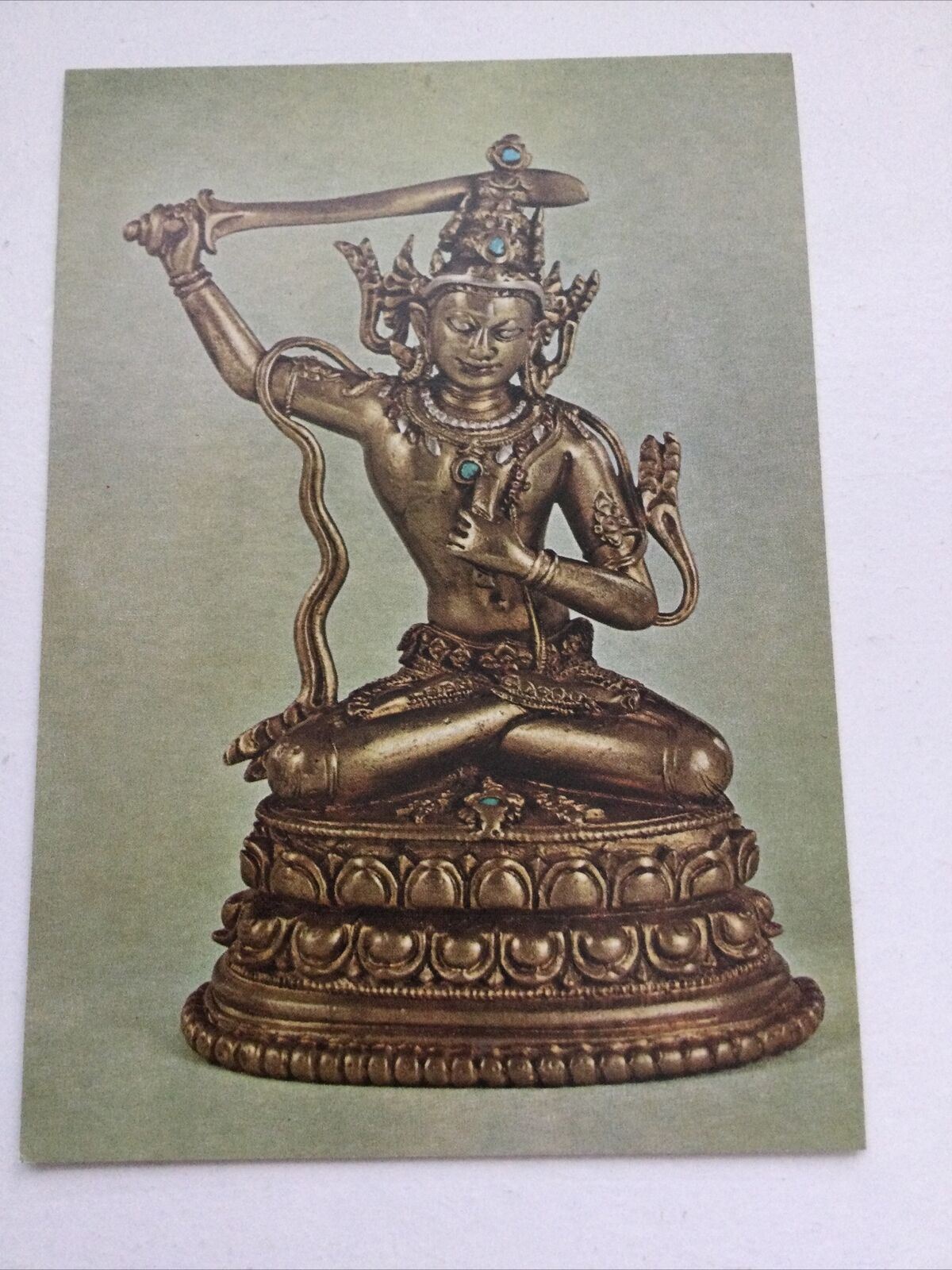 Art Postcard. British Museum. Bronze Manjusri Statue. Tibet. 12th Century.