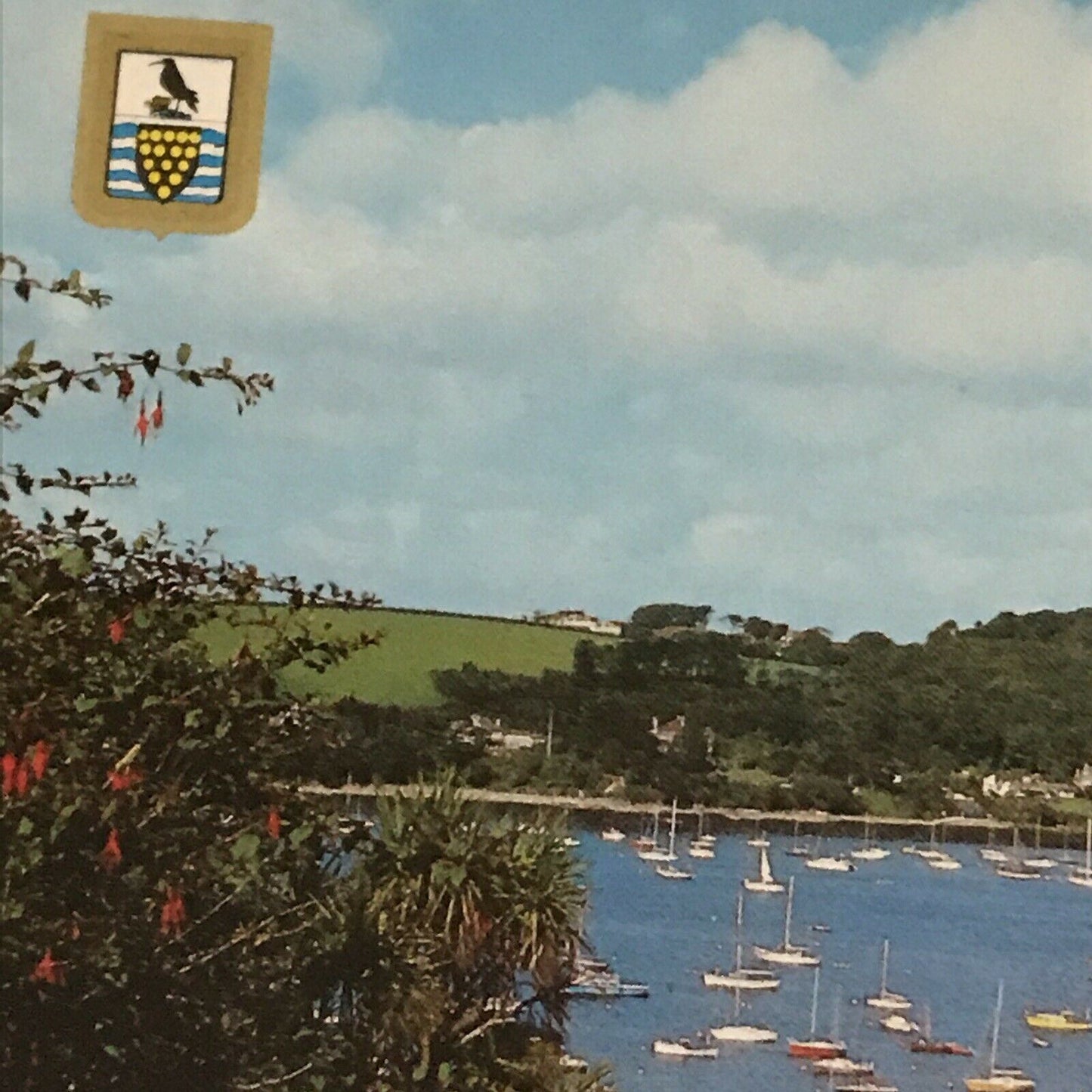 Postcard Church And Harbour Falmouth Cornwall Boats Seascape Town Hills