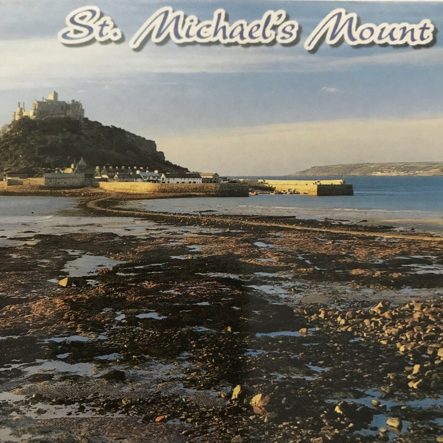 John Hinde Postcard St Michaels Mount Cornwall Low Tide Footpath