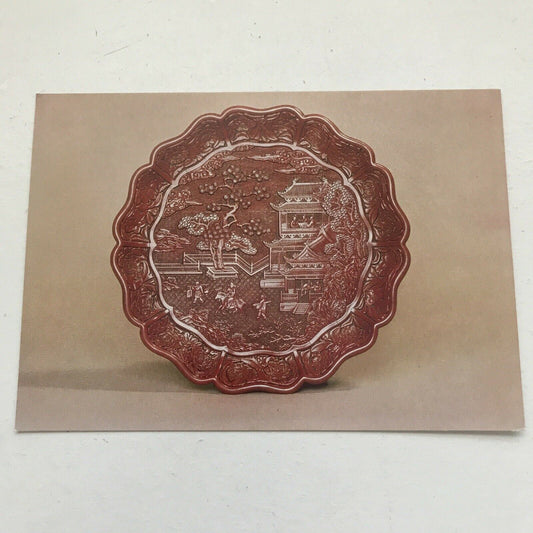 Art Postcard V&A Museum Chinese Dish 15th Century Guest Departing From A Scholar