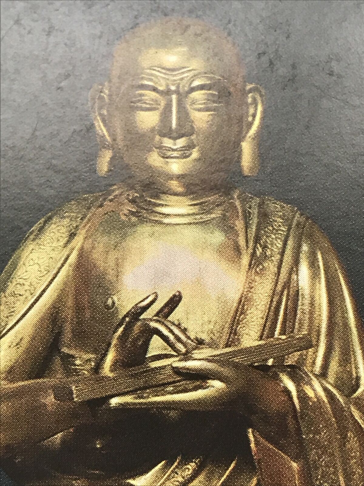 Art Postcard V&A Museum The Lohan Gopaka Holding Buddhist Scriptures Gilt Bronze