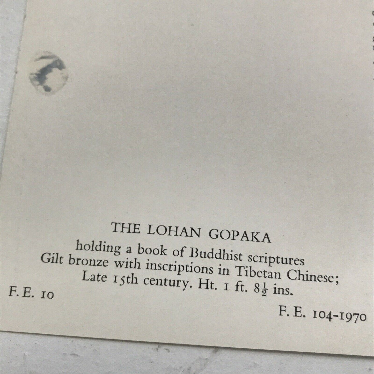 Art Postcard V&A Museum The Lohan Gopaka Holding Buddhist Scriptures Gilt Bronze