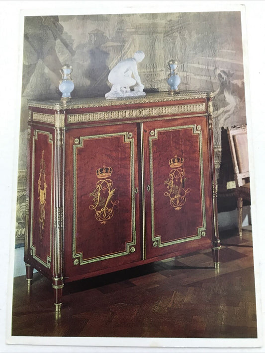 Art Postcard V&A Museum Mahogany Cupboard G Richter French Louis XVI 16 Fleur De