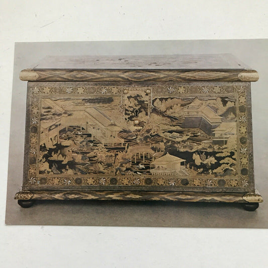 Art Postcard V&A Museum Mazarin Chest Japanese Mid 17th Century Gold Silver Blac