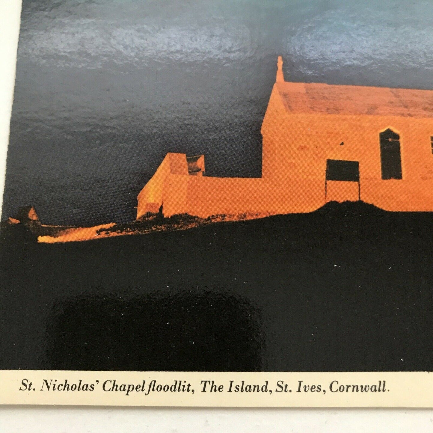 Postcard St Ives Cornwall St Nicholas Chapel At Night The Island 15th Or 16th