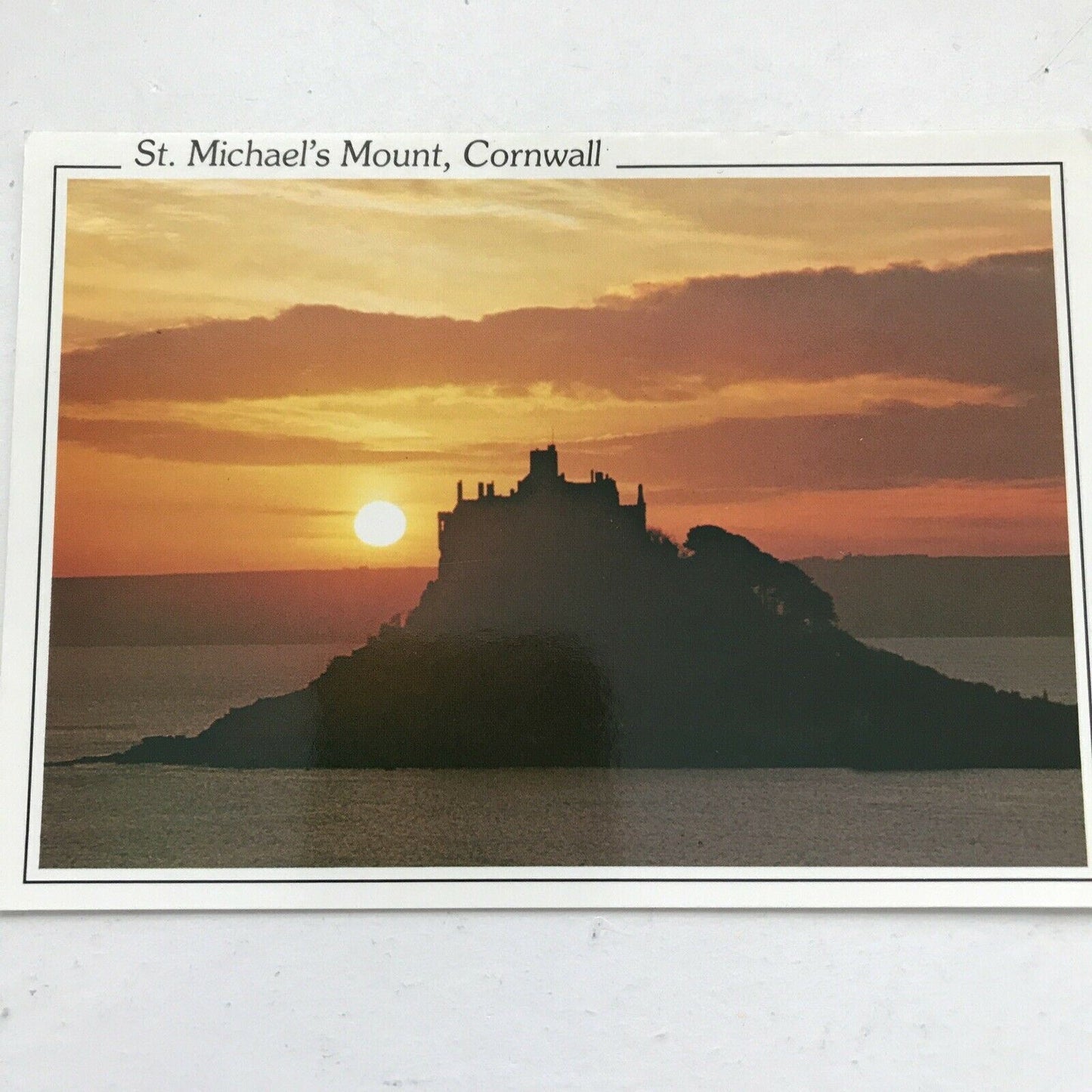 Postcard Cornwall St Michaels Mount Marazion Sunset Tide In Unposted Murray King