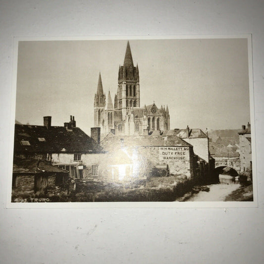 Postcard Reproduction Of 1916 Photograph Of Truro. Cathedral River Bridge Town