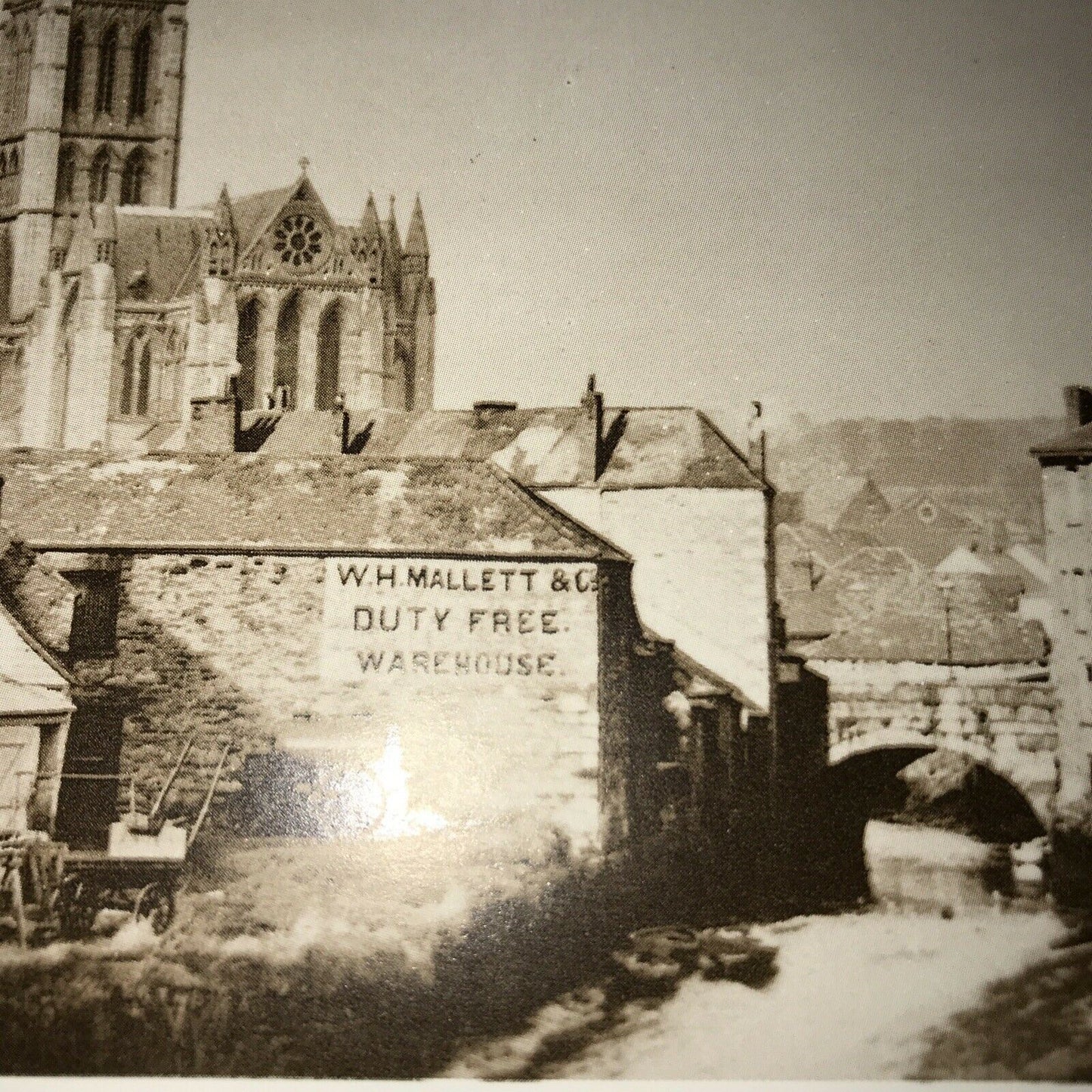 Postcard Reproduction Of 1916 Photograph Of Truro. Cathedral River Bridge Town