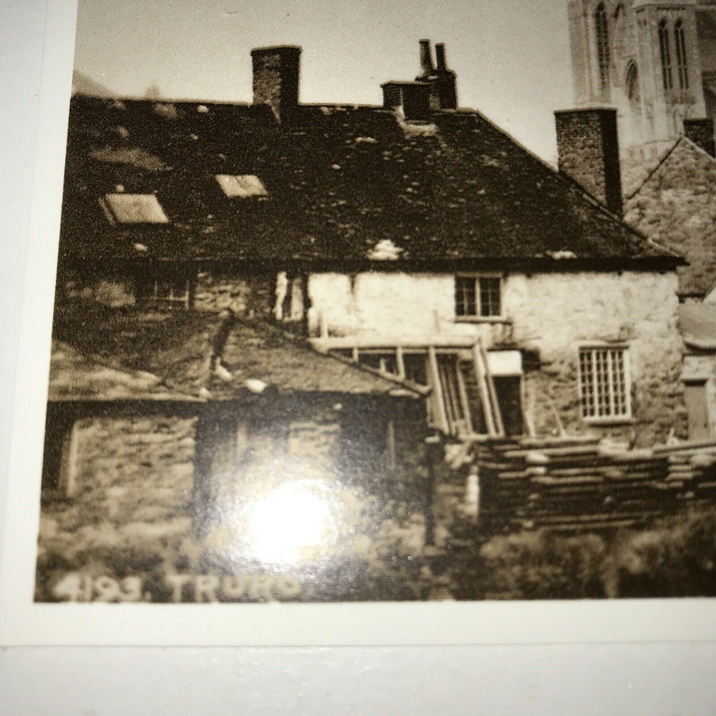 Postcard Reproduction Of 1916 Photograph Of Truro. Cathedral River Bridge Town