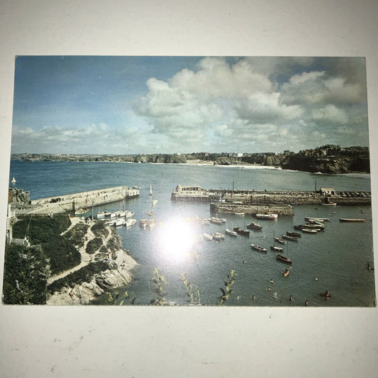 Postcard Newquay Harbour And Bay Cornwall Cornish Riviera Harbour Sea Boats