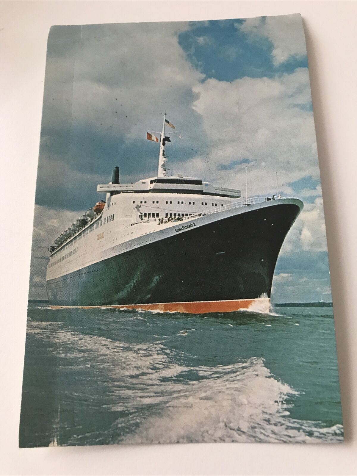 Vintage Postcard QE2 Cunard Queen Elizabeth 2. Made For Cunard By J Arthur Dixon