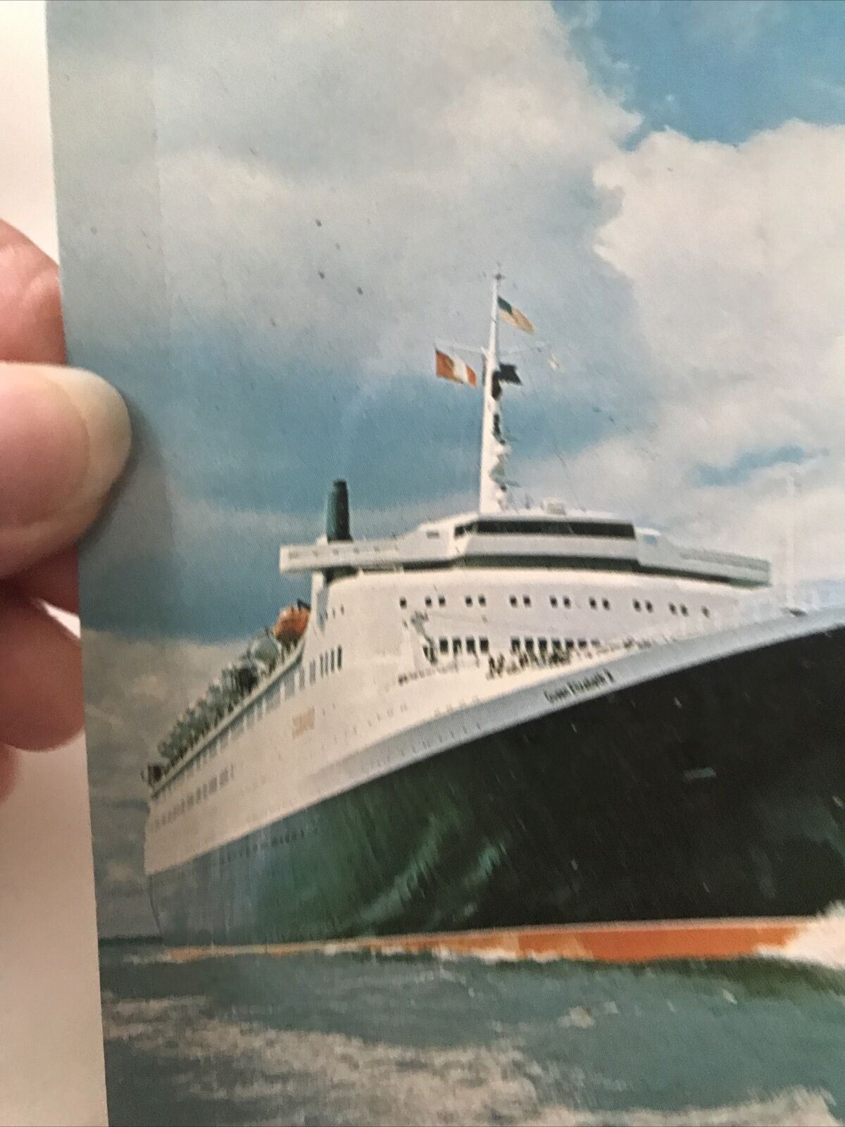 Vintage Postcard QE2 Cunard Queen Elizabeth 2. Made For Cunard By J Arthur Dixon