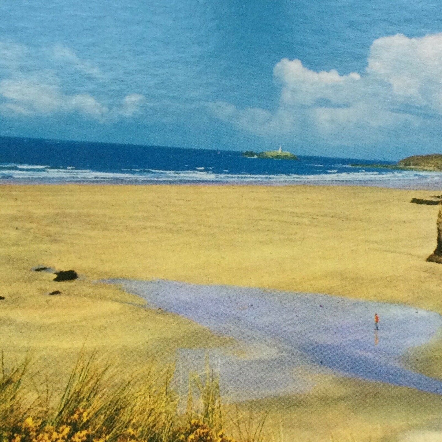 Postcard Cornwall Gayle And Gwithian Beach Rocks Cliffs Dunes Beach Sea